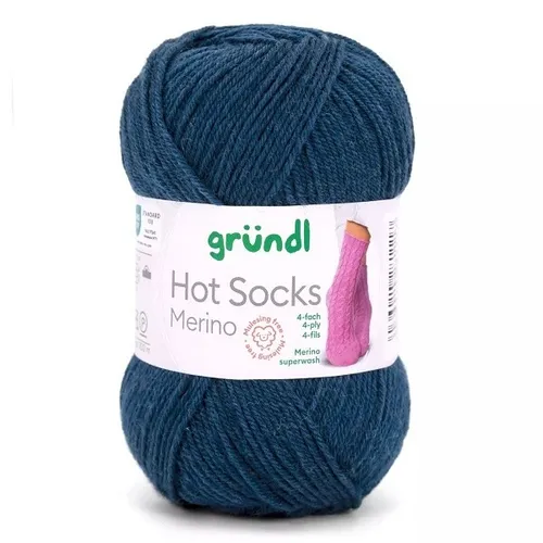 GRÜNDL WOLLE HOT SOCKS MERINO NACHTBLAU 50 G 100G/7,98 EURO NEU