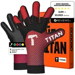 T1TAN Hobby Torwarthandschuhe Kinder AROX Red – Atmungsaktive Fußballhandschuhe für Jungen und Mädchen, Größe 5