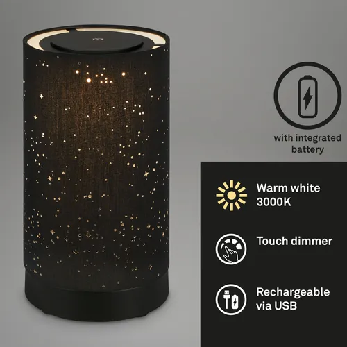 Akku LED-Tischleuchte schwarz
