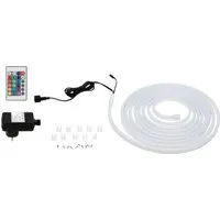 Paulmann Outdoor Stripe Set 5m 78890 RGB LED-Streifen-Komplettset - LED-Lampen für Außenbereiche, 5m lange flexible Lichtlinie mit individueller Farbwahl per Fernbedienung und Schutz vor Spritzwasser.