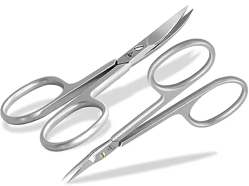Profi Nagelscheren-Set Nagelschere Nagelhautschere Extra Fein und Scharf Maniküre Nagelknipser Hautschere mit gebogenen Schnittflächen aus Rostfreiem Hochwertigem Edelstahl für Damen und Herren