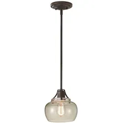 Elstead Urbanrwl Hängeleuchte - Rostfarbenes Metall für stilvolle Innenbeleuchtung - Hängelampe aus Metall in Rost-Optik, 28.3 cm groß, ideal für Esstische und umweltfreundlich mit Grüner Punkt, RoHS-zertifiziert.