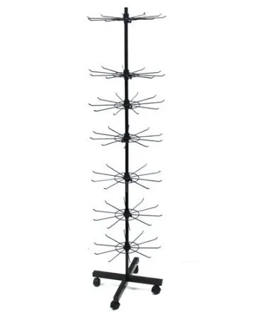 Yudu Schmuck Etagere Verkaufsständer drehbar 7 Etagen - Drehbarer Verkaufsständer mit 7 Etagen und 10 Haken pro Etage. Aus lackiertem Metall, leicht transportierbar und werkzeugfrei montierbar. Optimale Platznutzung dank zerlegbarem Design.