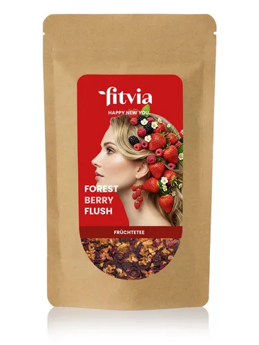 fitvia Tee Früchtetee Brombeere-Erdbeere– loser Früchtetee, (Früchtetee Brombeere-Erdbeere– loser Früchtetee), mit Apfel, Hibiskus & Hagebutte, fruchtig-süß & natürlich aromatisiert