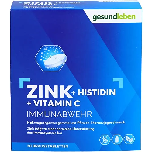 Gesund Leben Zink+Histidin+Vitamin C Brausetabletten, 3X10 S