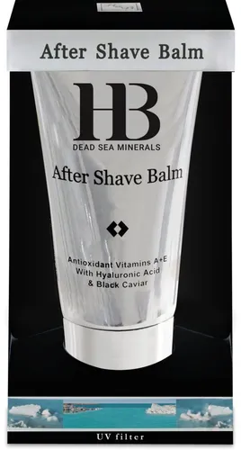 H.B. Dead Sea Minerals Rasiercreme Health&Beauty Aftershave Balsam mit Schwarzem Kaviar 150 ml, Mit Totes-Meer-Mineralien, Hyaluronsäure, Schwarzem Kaviar