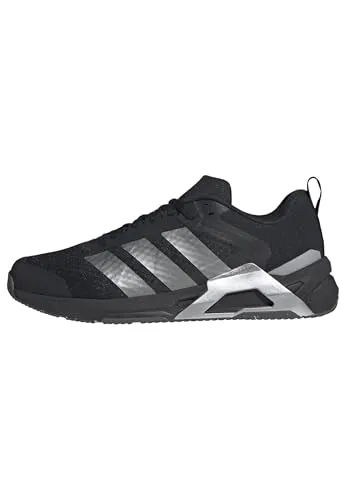 adidas Fitnessschuhe Dropset Control Trainer Schwarz/Silber Herren - Größe 42 (US 8,5) - Stabiler Trainingsschuh für Krafttraining, bietet zuverlässigen Halt und breite Passform. Das atmungsaktive Obermaterial sorgt für Komfort bei intensiven Workouts.