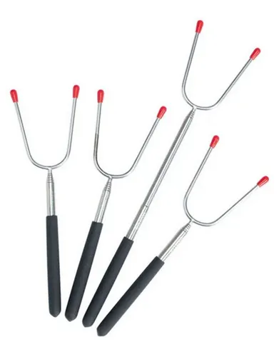 Grillmeister Grillspieß Grillmeister Teleskop-Grillspieße Grillgabel Edelstahl 4er Set inkl.