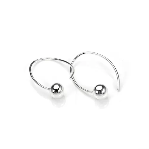 Sterling Silber Ball Loop, Ohrringe, Drops