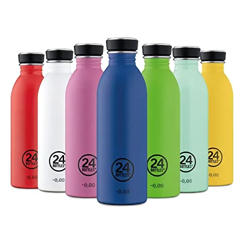 24BOTTLES Urban - Trinkflasche 500 ml, Wasserflasche 100% Versiegeltem Deckel, Umweltfreundliche Trinkflasche Edelstahl, Trinkflasche Sport Ultraleichte (Nicht-Thermische), Italian Design Passion Pink