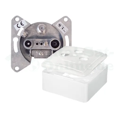 ►Wanddose 3-fach FD6 Enddose Antennendose Aufputz Unterputz FM/TV Sat