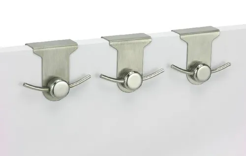 Edelstahl Doppelhaken 3er-Set Türgarderobe Türhaken Handtuchhaken Garderobe