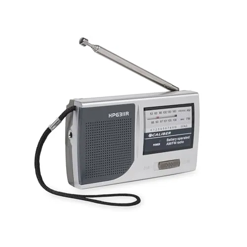 Caliber HPG311R - Tragbares AM/FM Radio mit AUX-In - Kompaktes und stylisches Küchenradio im Retro-Look, ideal für unterwegs dank Batteriebetrieb und Kopfhöreranschluss für ungestörten Musikgenuss.