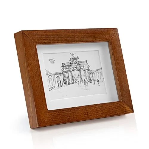 Casa Chic Bilderrahmen mit Passepartout, 18x13 cm Bilderrahmen für Urkunde & Collage, Glas Bilderrahmen, Fotorahmen Stehend/Wandmontage, Rahmen Vertikaler/Horizontaler Gebrauch, Bilderrahmen aus Holz
