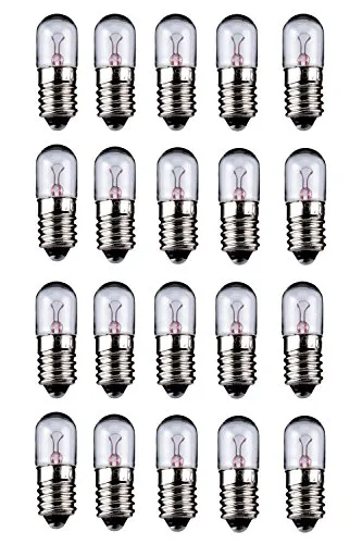 20er Set WireThinX Röhrenlampe 2 W, 6 V - Sockel E10 von WireThinX