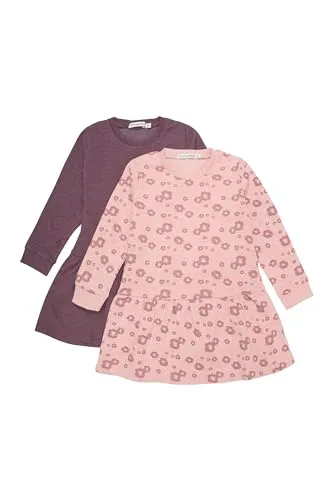 MINYMO Girl's Sweat LS (2-Pack) Casual Dress, Misty Rose, 116 - Kleider für Mädchen, 2er Pack mit weicher Innenseite, ideal für Bewegungsfreiheit und Komfort im Alltag.