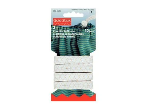 Prym Knopfloch-Elastic 12 mm weiß