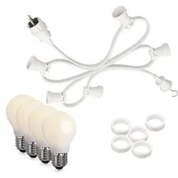 Illu-Partylichterkette 20m - Außenlichterkette mit 40 LED Tropfenlampen - Weihnachtsbeleuchtung für ganzjährige Nutzung im Freien, wetterfest und bruchsicher. Ideal für Partys, Biergärten und Dekoration mit warmweißem Licht.