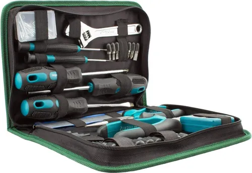 KRAFTHERTZ Premium Werkzeugtasche 96-teilig - Hochwertiges Heimwerker Werkzeugset aus legiertem Stahl - Schraubendreher, Zangen, Maßband & mehr - Komplettset in robuster Tasche