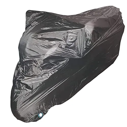 MOTORRADABDECKUNG - MSA MOTORRAD PLANE - SCHLOSSAUSSPARUNG - OUTDOOR GARAGE - SCHWARZ - WASSERDICHT ABDECKPLANE (4XL (295x110x140cm))