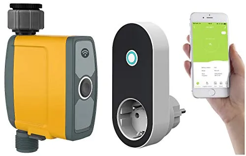Royal Gardineer WLAN Wasserventil: Intelligente Gartenbewässerung per App - Bewässerungscomputer für automatische Gartenbewässerung • Programmierbare Zyklen und manuelle Steuerung über kostenlose ELESION App • Kompatibel mit Smart-Life, Alexa und Siri für smarte Integration.