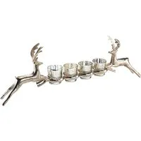 Kobolo Kerzenhalter RENTIERE Metall für 4 Teelichter - Kerzenständer im Landhausstil, ideal für jedes Wohnkonzept. Platz für 4 Teelichter, schafft ein besonderes Wohnambiente in Wohnzimmer, Esszimmer oder Küche.