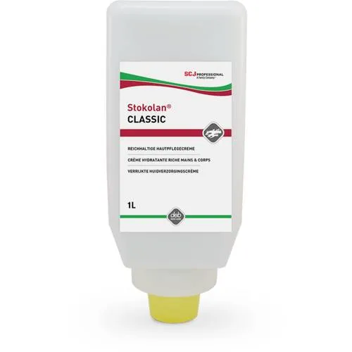 STOKOLAN classic 1 L Pflegecreme - Silikonfreie Hand- und Gesichtspflege für stark beanspruchte Haut, zieht schnell ein und beruhigt Hautreizungen
