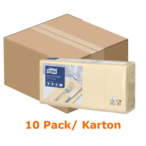 Tork 477884 Soft Lunchservietten 33 x 33 cm sand 3-lagig in beige von Tork