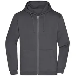 Herren Basic Kapuzen-Sweatjacke JN756, graphit, Größe 3XL - Arbeits- & Schutzkleidung: Klassische Sweatjacke mit Kapuze in grau, Gr. 3XL, aus hochwertiger Sweat-Qualität mit kuscheliger Innenseite und praktischen Doppellagen-Kapuze.