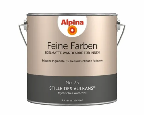 Alpina Feine Farben No. 33 Stille des Vulkans® – edelmatte Innenfarbe - Farben für einzigartige Raumstimmungen mit beeindruckender Farbtiefe und edelmattem Finish – ideal für ein elegantes Zuhause.