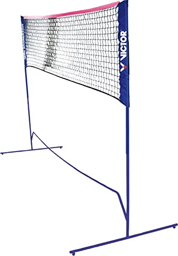 VICTOR Mini Badminton Netz -höhenverstellbar mit Tragetasche- für Federball, Tennis, Volleyball und Fußball-Tennis, 859/1/0, Extra Breit, blau
