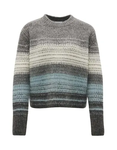 OPUS Damen Pullover PRADETA | Boxy Fit mit Alpaka in Glacier Blue, Größe 44 - Der OPUS Strickpullover PRADETA vereint lässigen Komfort und stilvolles Design. Mit seiner weiten Passform und hochwertigem Material ist er perfekt für jeden Anlass und bietet ein angenehmes Tragegefühl.