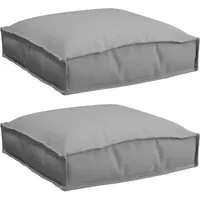 vidaXL Palettenkissen Sitzauflage 2er Set Grau 40x40x8 cm - Moderne Auflagen für Garten und Terrasse, wasserabweisend und aus strapazierfähigem Oxford-Gewebe – ideal für komfortable Entspannung im Freien.