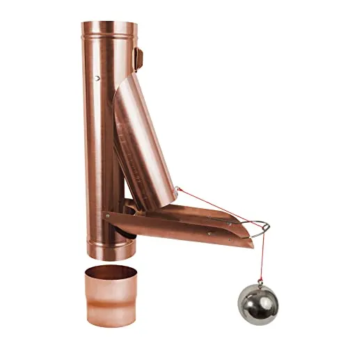 Automatische Regenwasserklappe Kupfer DN 100 mit Schwimmer - Zubehör für automatische Bewässerungssysteme, mit automatischem Schwimmer für zuverlässige Regenwassernutzung und Überlaufschutz. Einfache Montage dank inkludiertem Adapter.