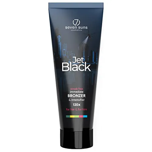 7suns Jet Black Bronzer 250ml - Intensiver Bräunungseffekt - 7suns Jet Black Bronzer 250ml für einen tiefen, gleichmäßigen Teint. Ideal für die Anwendung vor dem Sonnenbad oder im Solarium, sorgt für ein strahlendes Hautbild.