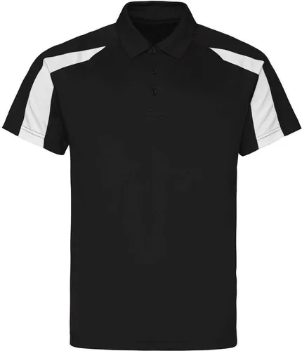 Just Cool JC043 | Contrast Cool Sport Poloshirt + WRAP - Farbe: Jet Black/Arctic White - Größe: XL