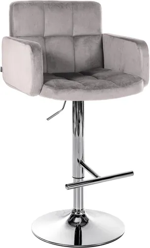 CLP Barhocker Los Angeles Samt grau/chrom in grau von CLP
