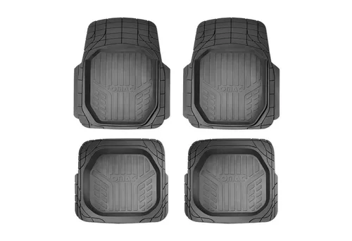 OMAC Auto-Fußmatten für Toyota RAV4, Zuschneidbar, Gummi Schwarz, 4 tlg