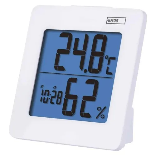 Digitales Thermometer und Hygrometer, Innenthermometer mit Uhr, Wecker
