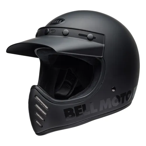 BELL HELMET MOTO-3 CLASSIC MATTE/ GLOSS BLACK L ECE6 - Motorradhelm mit Fiberglas-Verbundmaterial und EPS-gefüttertem Kinnschutz für höchste Sicherheit und Komfort auf der Straße.