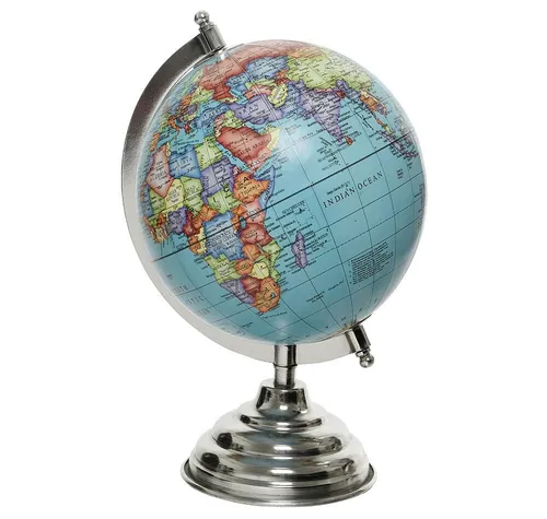 Globus Blau Weltkugel mit Ständer Standglobus Geografische Karte Ø 16cm
