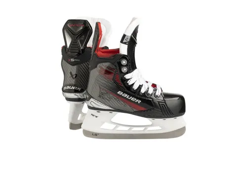 Bauer Schlittschuhe Vapor X5 Pro Bambini - Der Bauer Vapor X5 Pro ist ideal für junge Eishockeyspieler. Mit flexibler Sohle und hartem Obermaterial bietet er optimale Kraftübertragung und Stabilität. Die thermoformbare Passform sorgt für maximalen Komfort auf dem Eis.