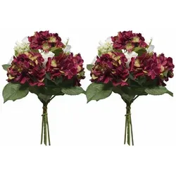 Kunstblumenstrauß ROSALIE Rot Weiß 54 cm 2er Set - Dieser elegante Kunstblumenstrauß mit roten Hortensien und weißen Pfingstrosen bringt zeitlose Schönheit in jeden Raum. Pflegeleicht und langlebig – ideal für stilvolle Dekoration bei besonderen Anlässen oder im Alltag.