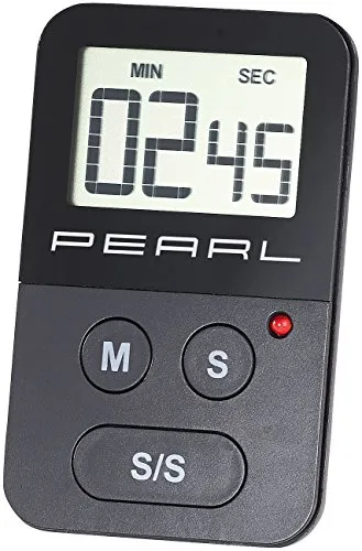 PEARL Kurzzeitwecker: Digitaler Küchen-Timer mit Stoppuhr, akustischem und optischem Alarm (Digitaler Kurzzeitmesser, Küchenstoppuhr, Kitchen)