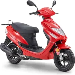 LuXXon Motorroller ECO 45km/h E5 EFI, rot - 50ccm, sportlich und effizient - Der LuXXon Motorroller ECO vereint sportliches Design und hohe Effizienz. Mit nur 1,9 l/100 km und einem praktischen Staufach ist er der ideale Begleiter für urbane Mobilität.