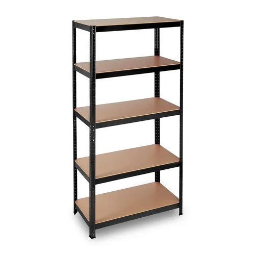 Schwerlastregal 5 Ebenen - 875 kg Tragkraft - Regalsysteme mit 5 Böden, ideal für Werkstatt und Garage, aus robustem Stahl für hohe Stabilität und Langlebigkeit.