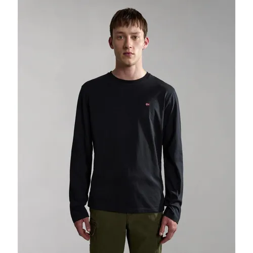 Napapijri T-Shirt Salis Ls 1 Regular Fit Black L - T-Shirt für Herren, regular fit, aus hochwertiger Baumwolle für optimalen Tragekomfort und lässigen Style.
