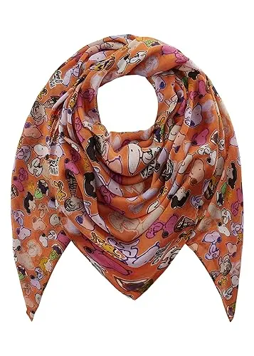 CODELLO Peanuts Halstuch Damen 140x140cm in orange von CODELLO