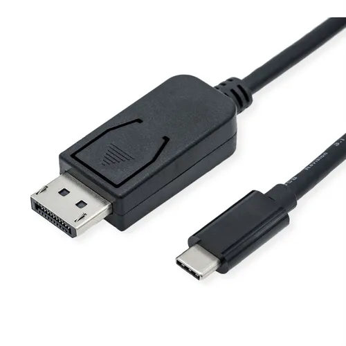 ROLINE USB Typ C - DisplayPort Adapterkabel 3m - Kabeladapter für USB Typ C zu DisplayPort, unterstützt 8K Auflösung bei 60Hz – ideal für hochauflösende Displays und Gaming.