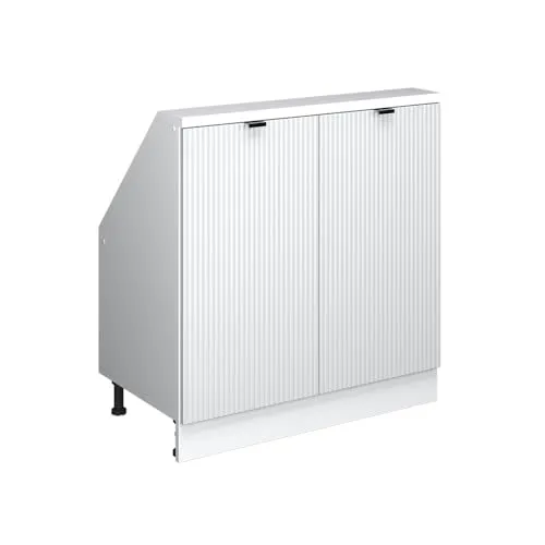 Vicco Dachschrägenschrank Weiß Riffel, 80 x 81,6 cm mit 2 Türen - Optimaler Stauraum für Dachschrägen: Der Vicco Dachschrägenschrank bietet durchdachte Raumgestaltung und robuste Bauweise. Mit 2 Türen und pflegeleichter Oberfläche ist er ideal für kreative Lösungen unter dem Dach.